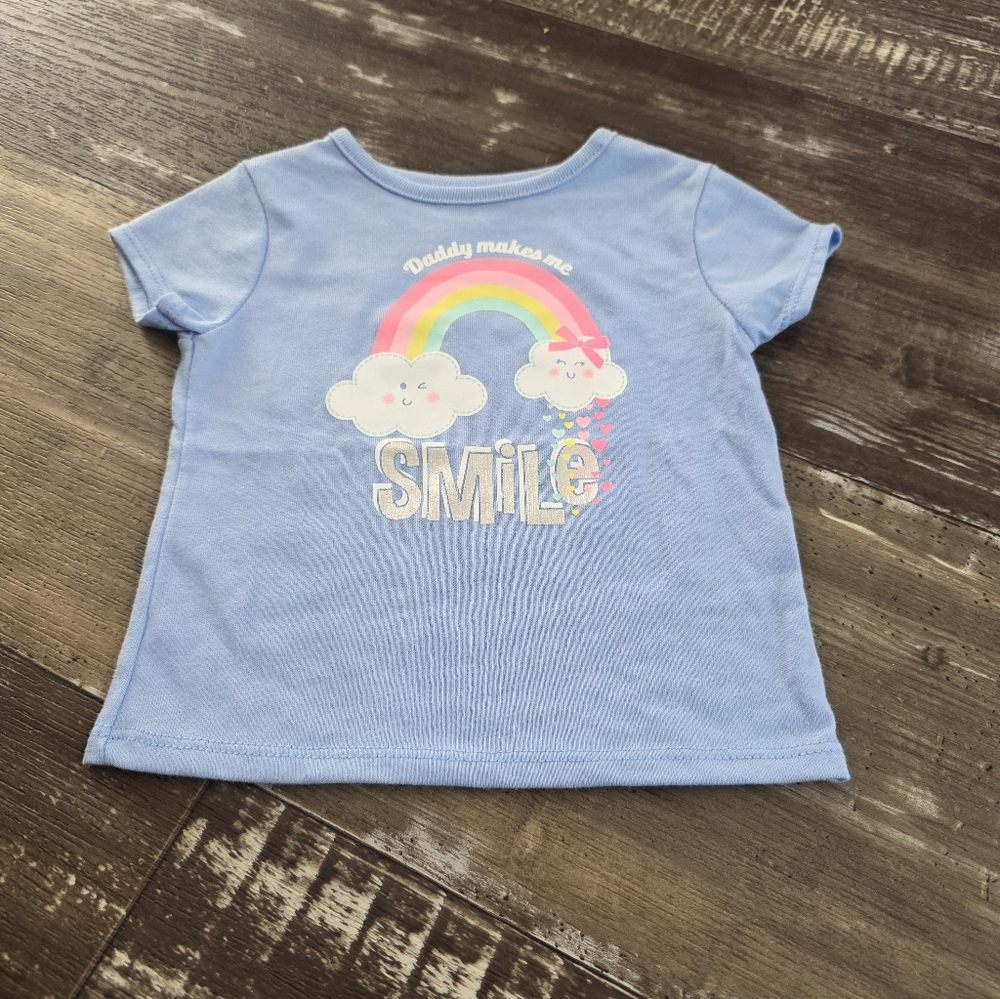 Garanimals Light Blue T-Shirt with Rainbow and Cloud Design
